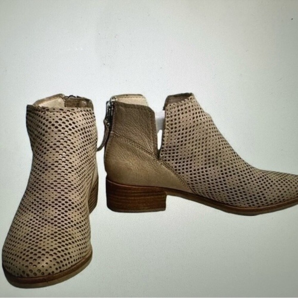 Dolce Vita low heel perforated suede booties